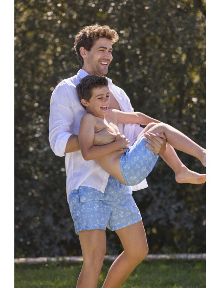 BAÑADOR NIÑO ESTAMPADO ISLA. TEJIDO FAST DRY.