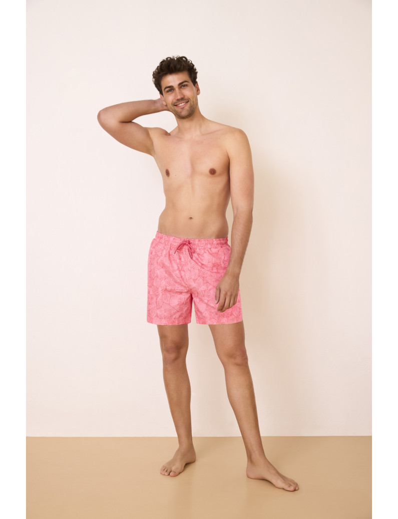 BAÑADOR HOMBRE ESTAMPADO BICOLOR FLUOR. TEJIDO FAST DRY.