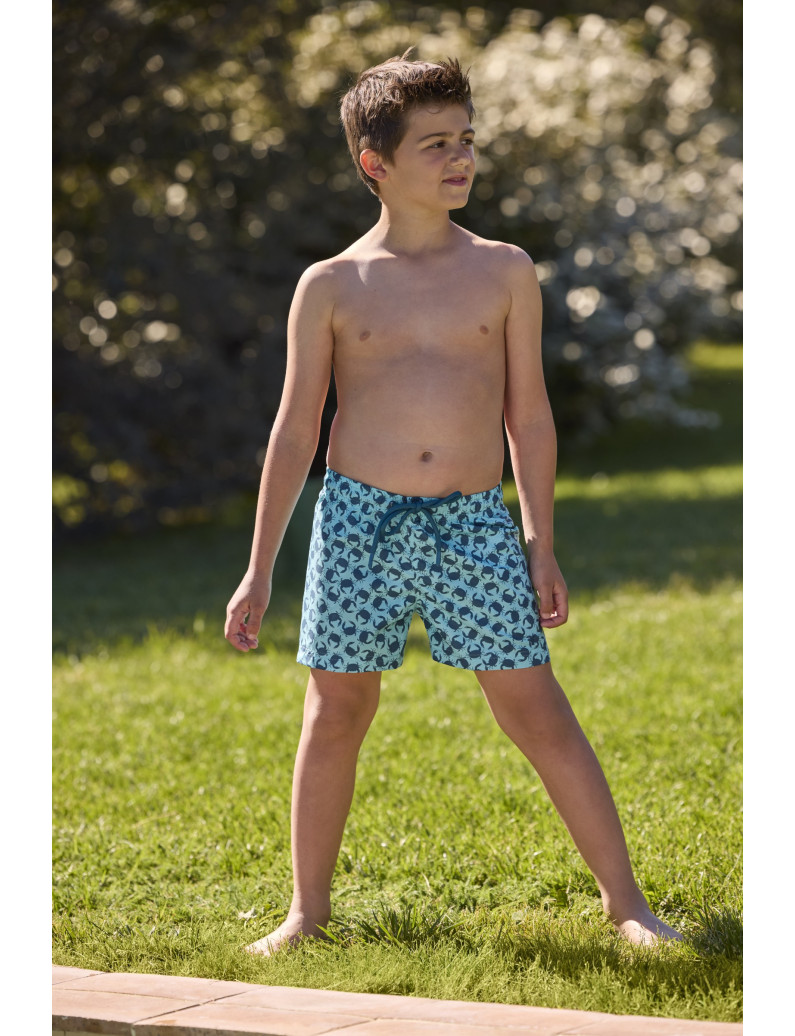 BAÑADOR NIÑO ESTAMPADO CANGREJOS. TEJIDO FAST DRY.