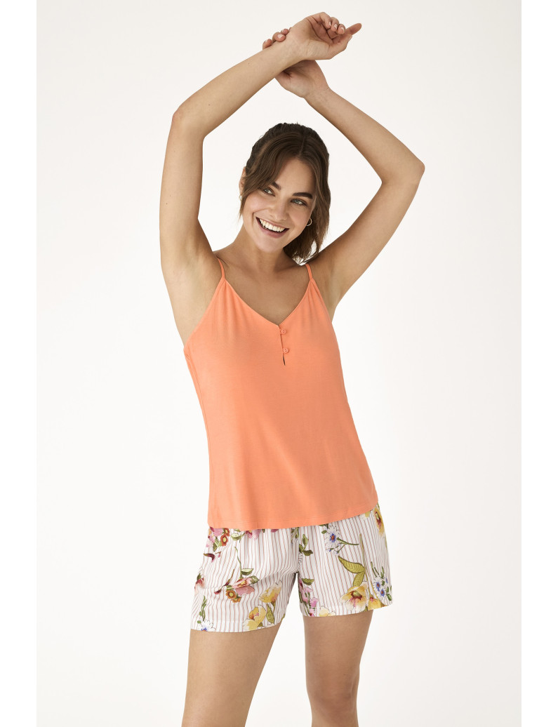 PIJAMA PANTALÓN SHORT CON TIRANTES ALGODÓN/VISCOSA EUPHORIA