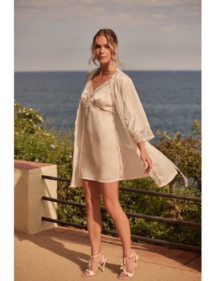 CAMISÓN LENCERO CORTO TIRANTES SATÉN ELÁSTICO BELLEZA