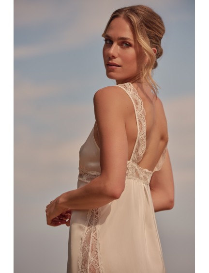 CAMISÓN LENCERO LARGO TIRANTES SATÉN ELÁSTICO BELLEZA