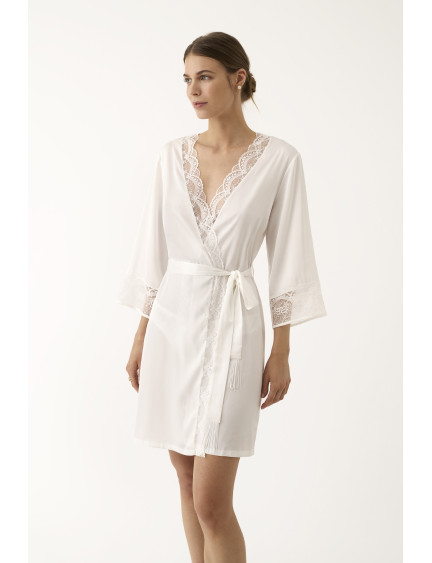 BATA KIMONO CORTA SATÉN ELÁSTICO BELLEZA