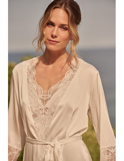 BATA KIMONO LARGA SATÉN ELÁSTICO BELLEZA