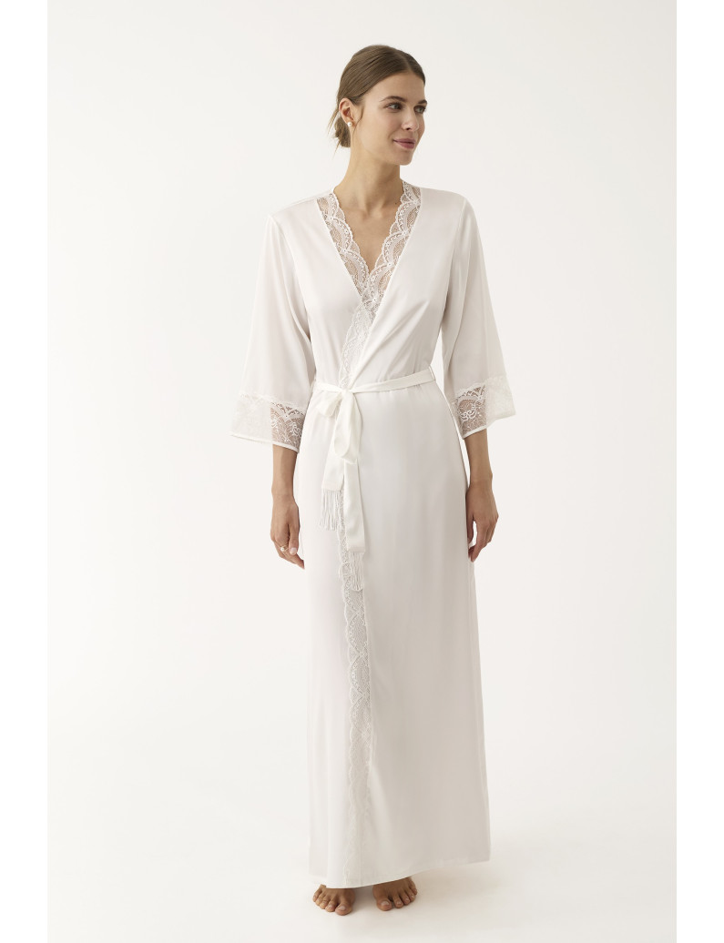 BATA KIMONO LARGA SATÉN ELÁSTICO BELLEZA