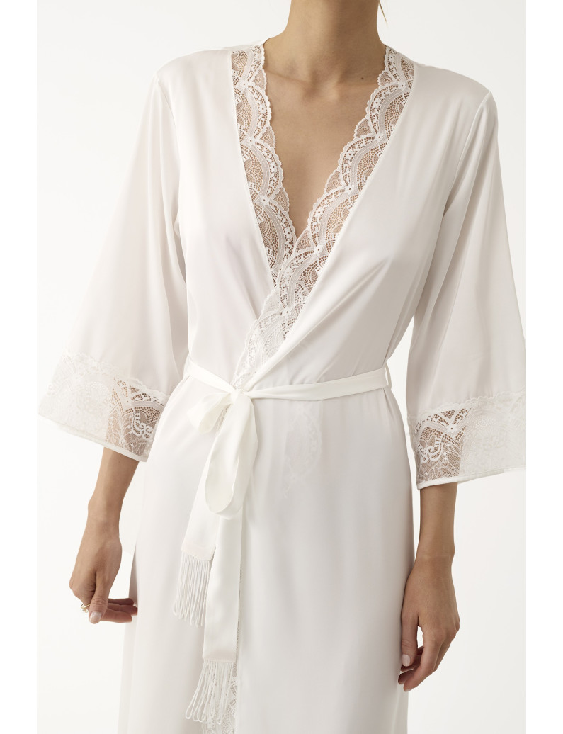 BATA KIMONO LARGA SATÉN ELÁSTICO BELLEZA