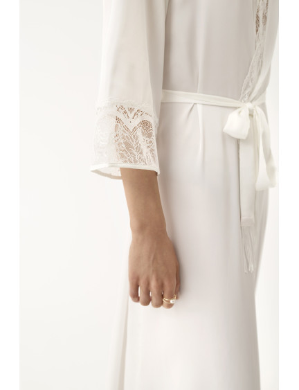 BATA KIMONO LARGA SATÉN ELÁSTICO BELLEZA