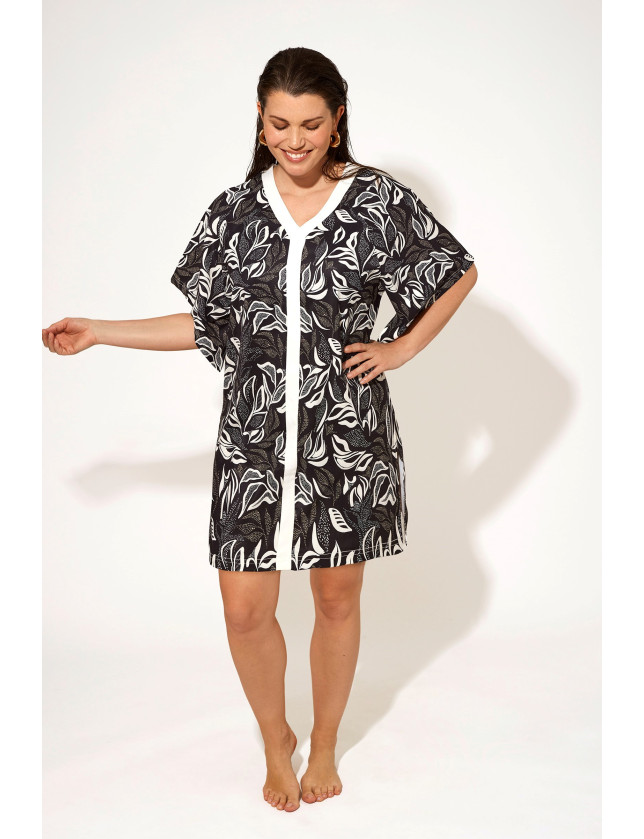 CAFTÁN MANGA FRANCESA PLANA VISCOSA