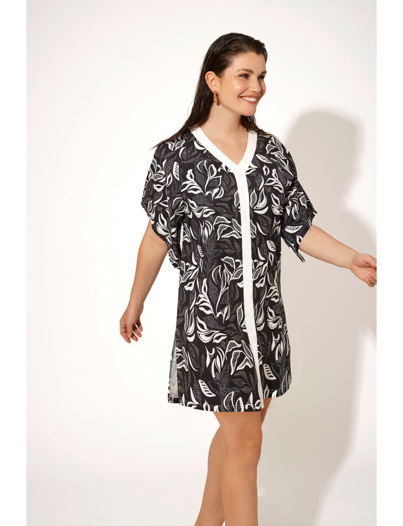 CAFTÁN MANGA FRANCESA PLANA VISCOSA