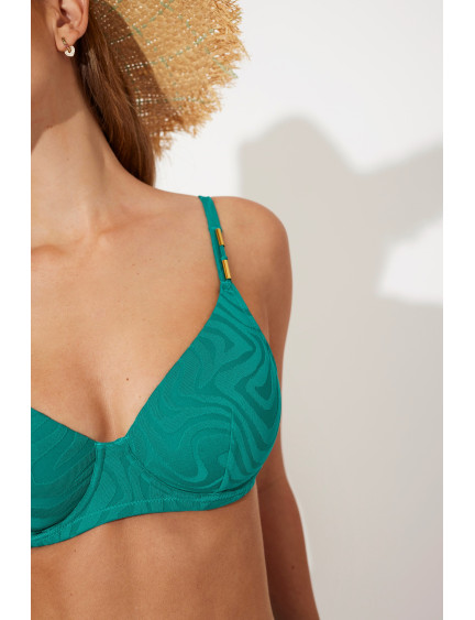 SUJETADOR FORRADO CON AROS JACQUARD ESMERALDA