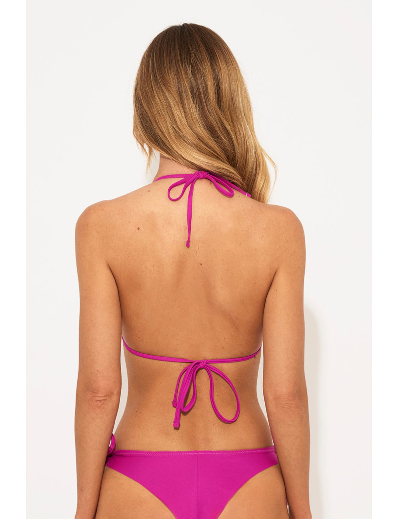 SUJETADOR TRIANGULAR CORTINA  JACQUARD FUCSIA