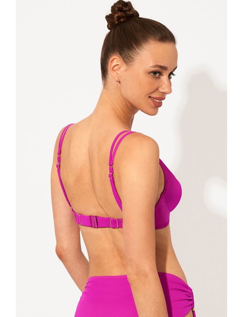 SUJETADOR FORRADO CAPACIDAD CON AROS JACQUARD FUCSIA