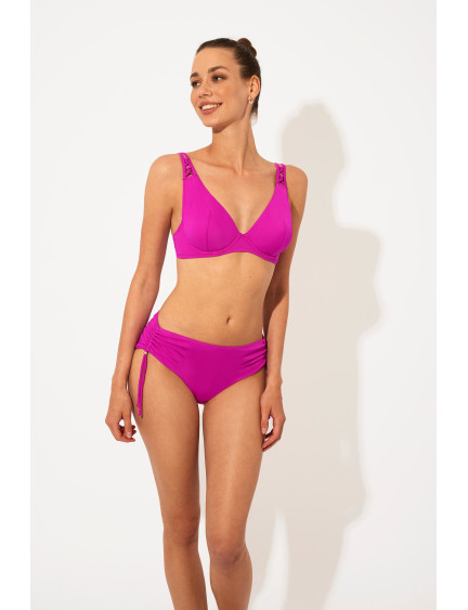 BRAGUITA BIKINI MIDI CON REFUERZO JACQUARD FUCSIA