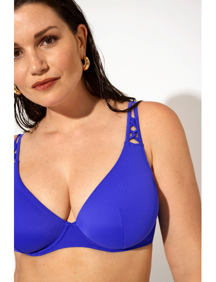 SUJETADOR FORRADO CAPACIDAD CON AROS JACQUARD BLUE