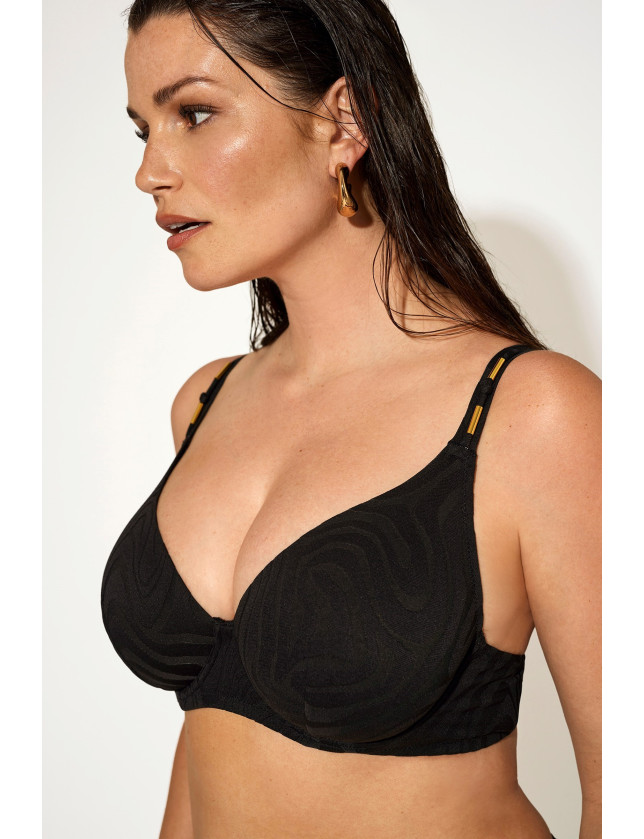 SUJETADOR FORRADO CAPACIDAD CON AROS JACQUARD BLACK