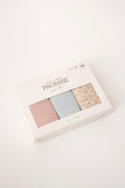 PACK 3 UNIDADES MIDI ALGODÓN ESTAMPADO PASTEL