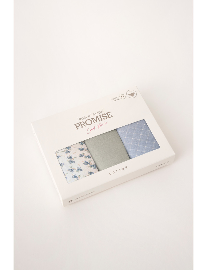 PACK 3 UNIDADES MIDI ALGODÓN ESTAMPADO ROMÁNTICO