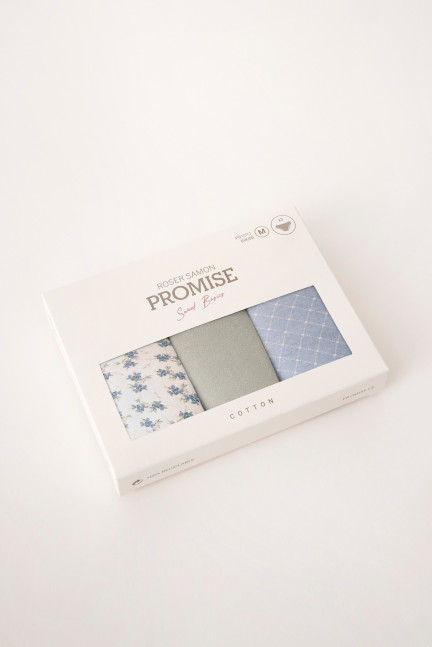 PACK 3 UNIDADES BIKINI ALGODÓN ESTAMPADO ROMÁNTICO