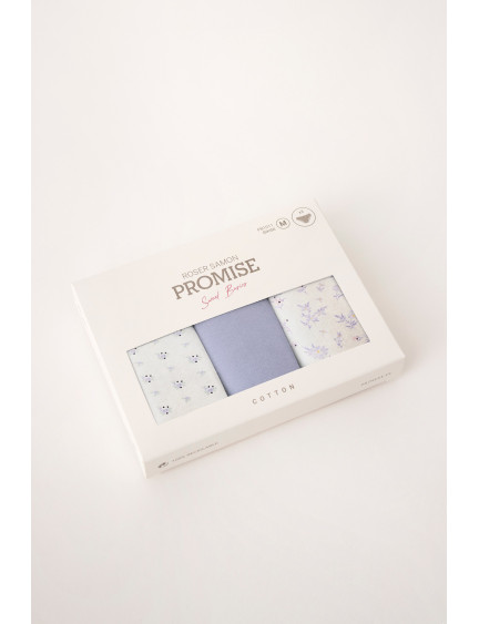 PACK 3 UNIDADES TANGA  ALGODÓN ESTAMPADO LAVANDA