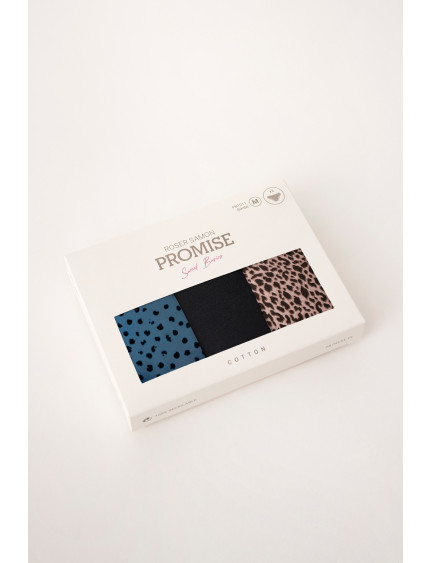 PACK 3 UNIDADES TANGA ALGODÓN ESTAMPADO ANIMAL PRINT