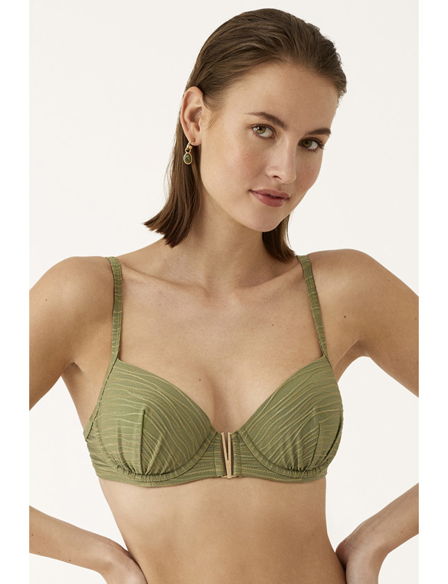 SUJETADOR CON AROS Y COPA  TEJIDO JACQUARD HONEY LIGHT