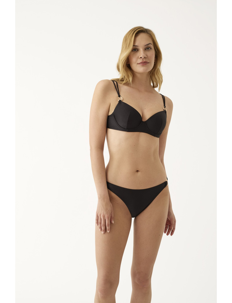 CONJ. SUJETADOR CON AROS Y COPA CON BIKINI JACQUARD GOLDEN NOIR