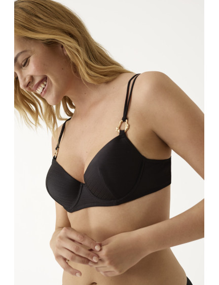 CONJ. SUJETADOR CON AROS Y COPA CON BIKINI JACQUARD GOLDEN NOIR