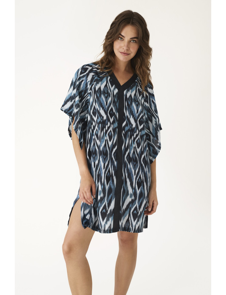 CAFTÁN CREPÉ INDIGO WAVE