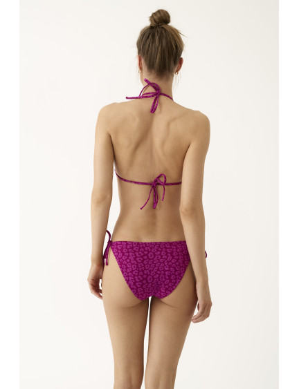 CONJ. TRIANGULAR CORTINA CON BRAGUITA BIKINI. JACQUARD FUCHSIA FEVER