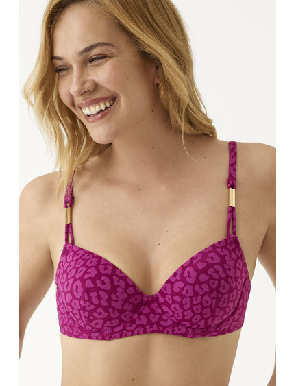 SUJETADOR CON AROS Y COPA  JACQUARD FUCHSIA FEVER