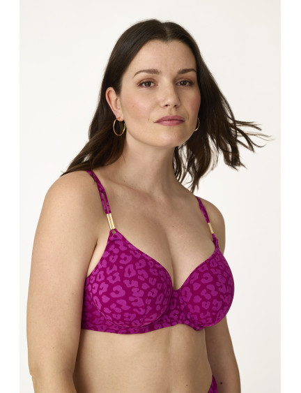 CONJ. SUJETADOR FORRADO CON MIDI REFORZ. JACQUARD FUCHSIA FEVER