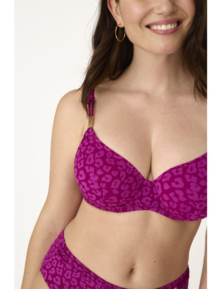 SUJETADOR FORRADO CAPACIDAD CON AROS JACQUARD FUCHSIA FEVER