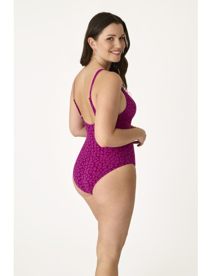 BAÑADOR REDUCTOR REFORZADO CON COPA FOAM Y SIN AROS JAQUARD FUCHSIA FEVER