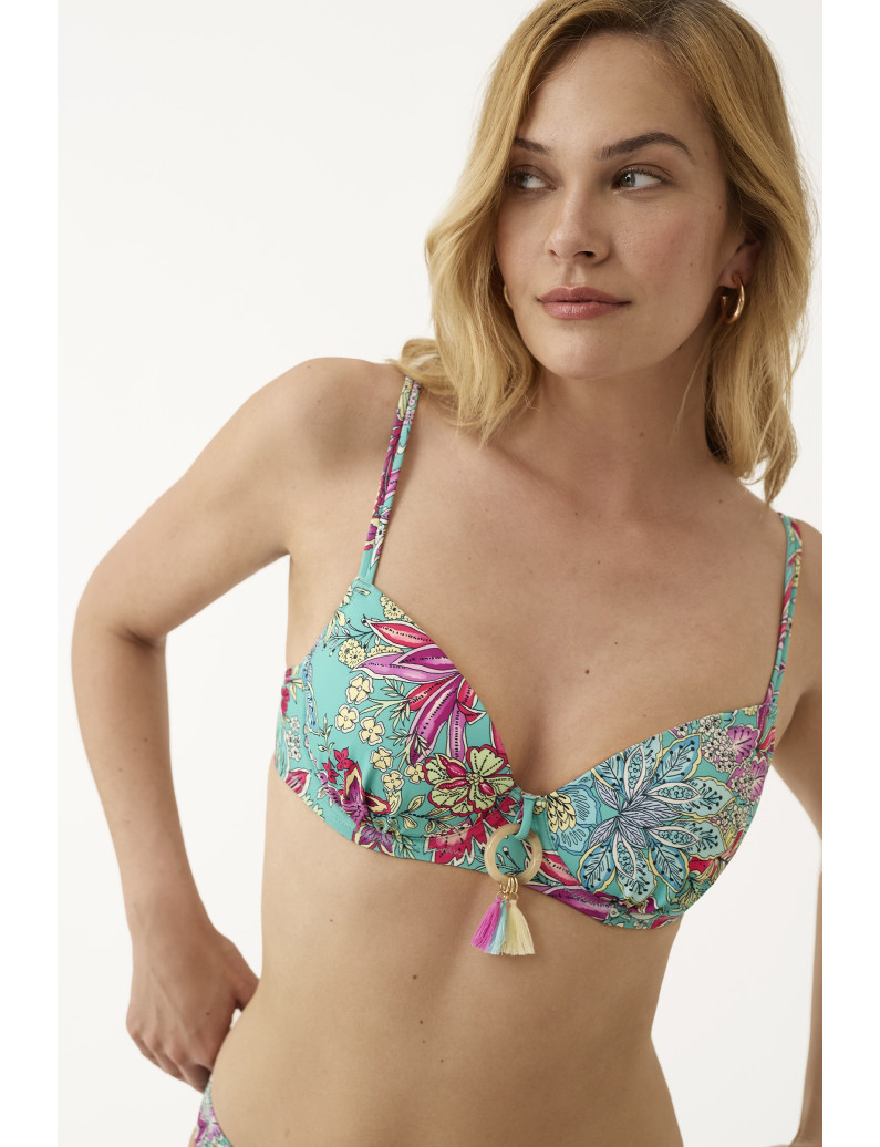 CONJ. SUJETADOR CON AROS Y COPA CON BIKINI MIRAGE