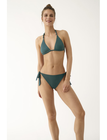 CONJ. TRIANGULAR CORTINA CON BRASILEÑA. TEJIDO BRILLANTE EMERALD GLOW