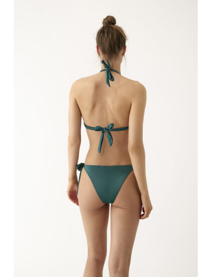 CONJ. TRIANGULAR CORTINA CON BRASILEÑA. TEJIDO BRILLANTE EMERALD GLOW