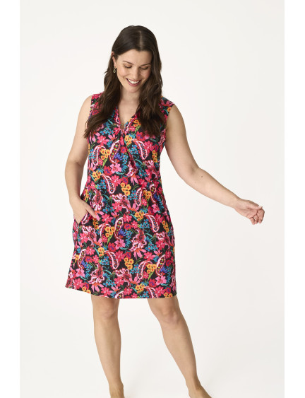 VESTIDO SIN MANGAS PUNTO ELÁSTICO DARK BLOOM