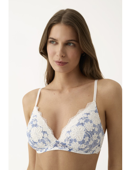 CONJ. SUJETADOR RELLENO TRIANGULAR SIN AROS ENCAJE CON BRASILEÑA SERENITY