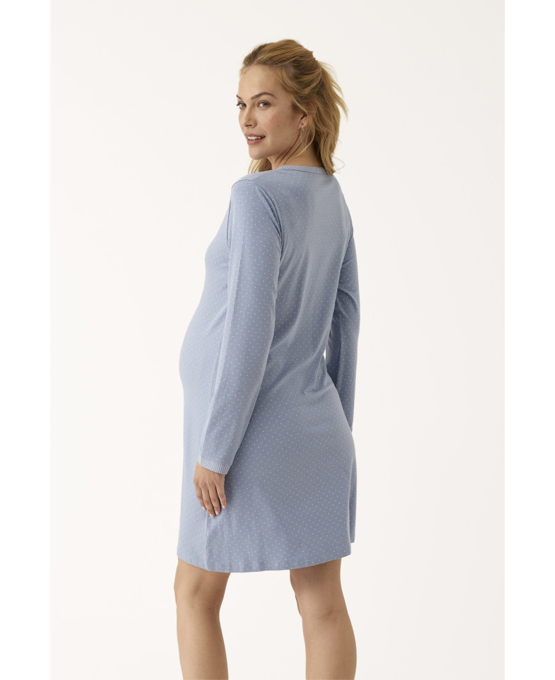 CAMISOLA MATERNAL MANGA LARGA ALGODÓN/VISCOSA TOPOS