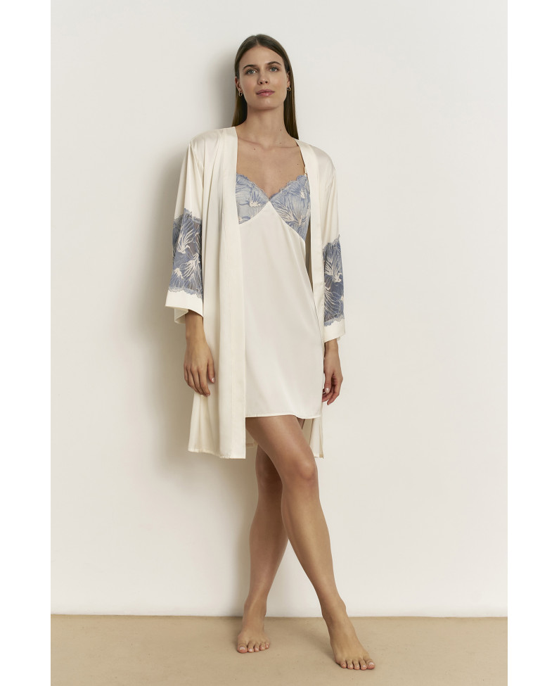 BATA KIMONO LENCERA SATÉN ELÁSTICO