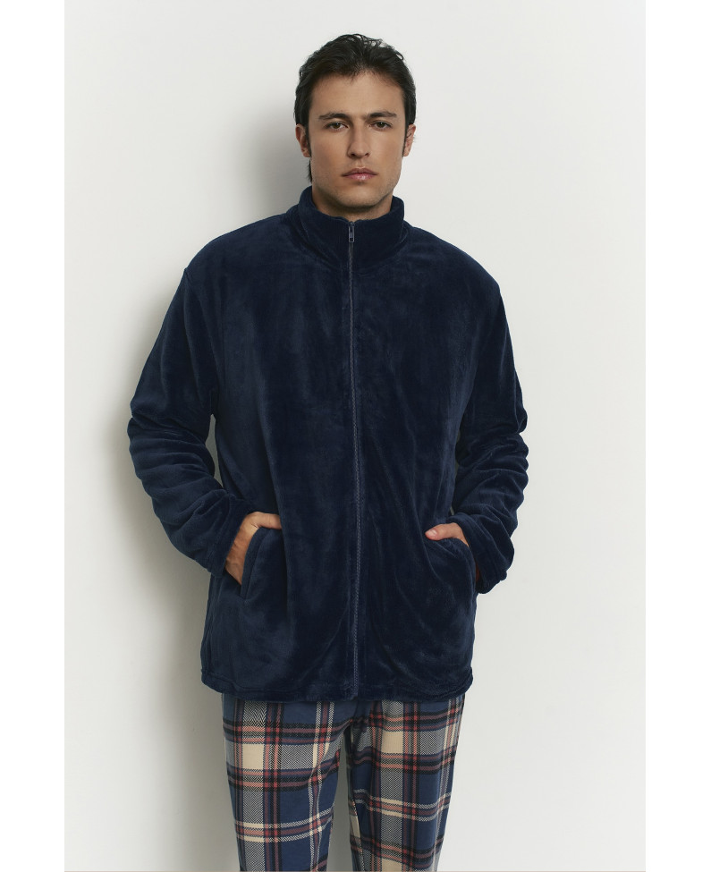 CHAQUETA BOMBER CON CREMALLERA TEJIDO PELUDO