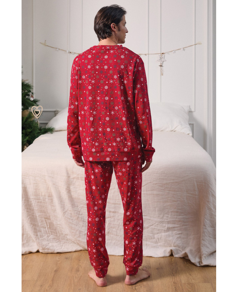 PIJAMA NAVIDEÑO PANTALÓN LARGO PUÑO CON CAMISETA MANGA LARGA  ALGODÓN CON ACABADO INTERIOR MUY SUAVE