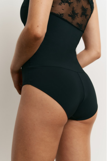 BODY SIN MANGAS MICROFIBRA CONTROL CON ENCAJE.