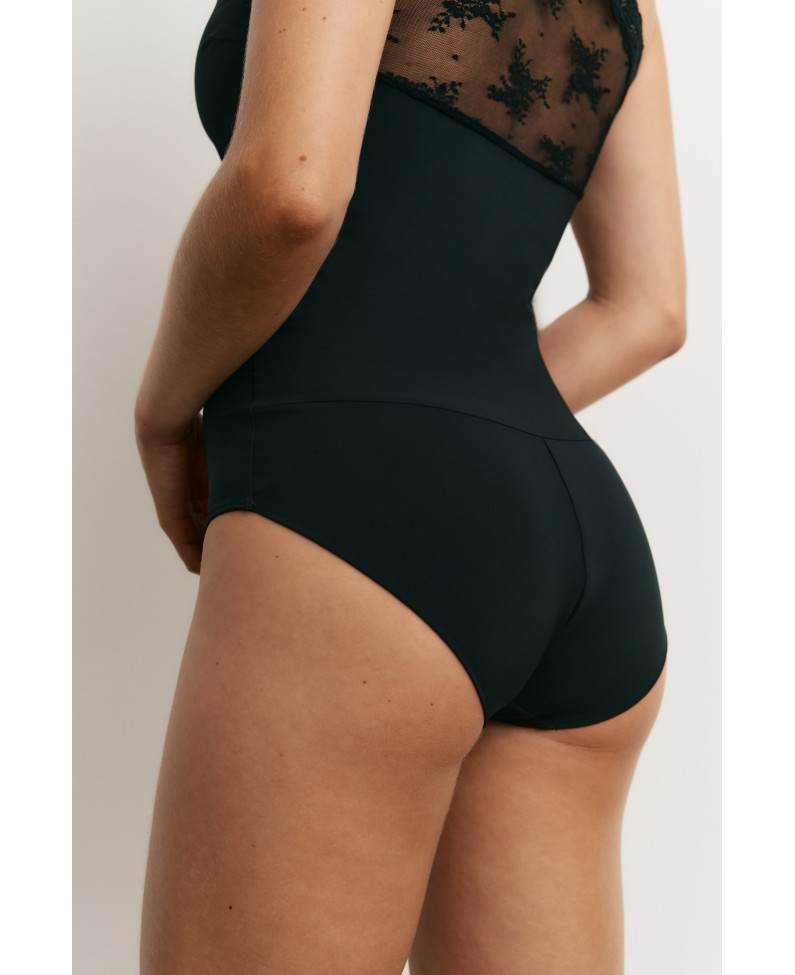 BODY SIN MANGAS MICROFIBRA CONTROL CON ENCAJE.