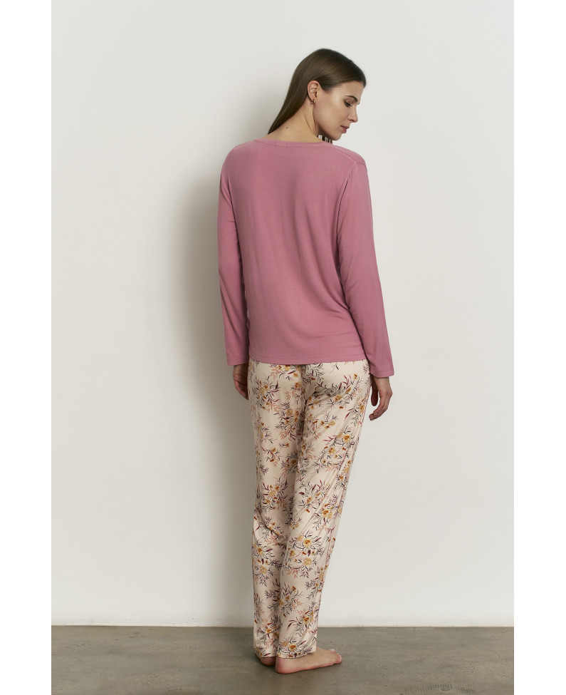 PIJAMA PANTALÓN LARGO CON CAMISETA MANGA LARGA VISCOSA POMPADORE