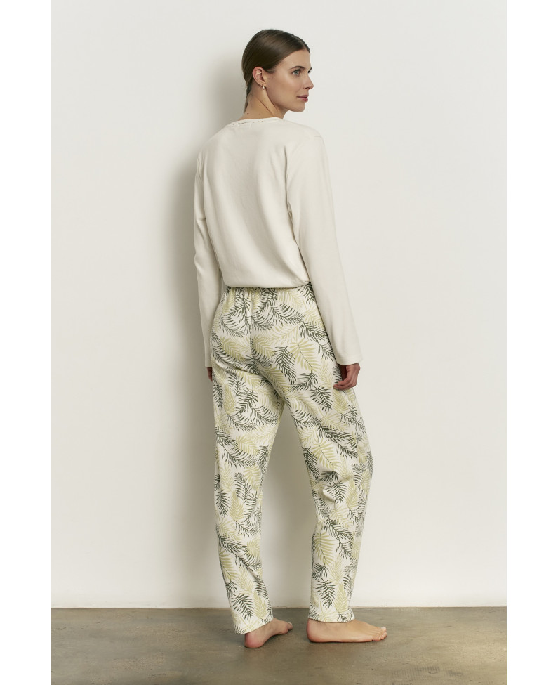 PIJAMA PANTALÓN LARGO CON CAMISETA MANGA LARGA ALGODÓN CON ACABADO INTERIOR SUAVE