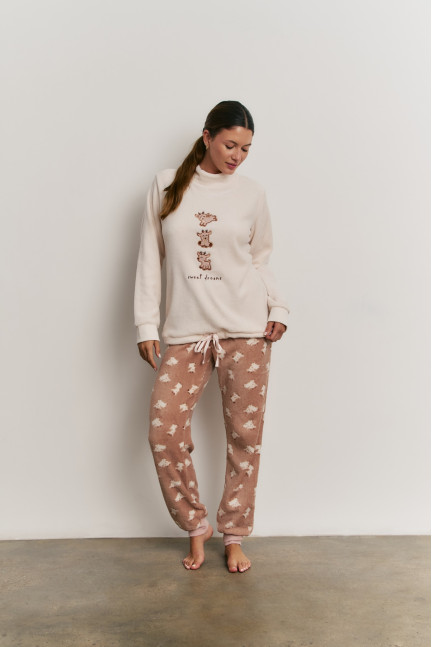 PIJAMA PANTALÓN Y SUDADERA TEJIDO PELUDO CABRITAS
