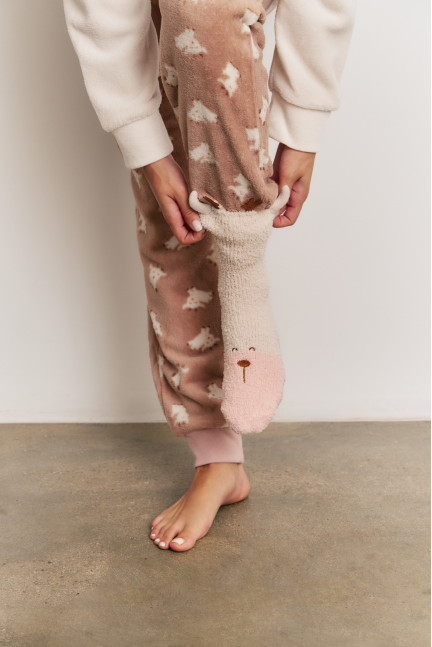 PIJAMA PANTALÓN Y SUDADERA TEJIDO PELUDO CABRITAS