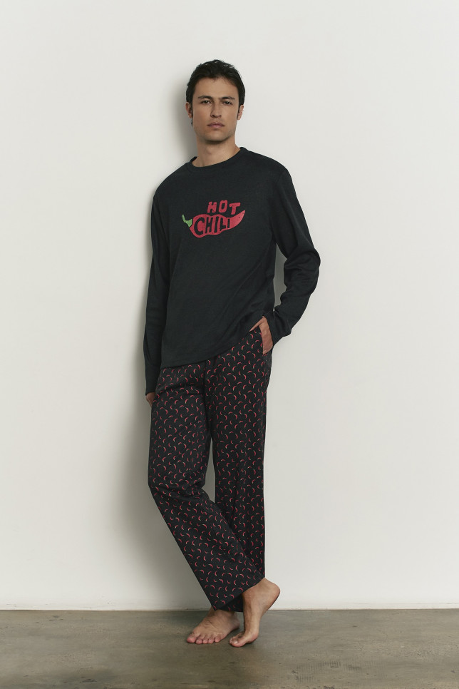 PIJAMA LARGO  ALGODÓN CON ACABADO INTERIOR MUY SUAVE CHILLI