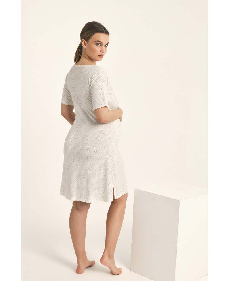 CAMISOLA MATERNAL MANGA CORTA MODAL/ALGODÓN.  PRÁCTICO SISTEMA DE APERTURA PARA FACILITAR LA LACTANCIA